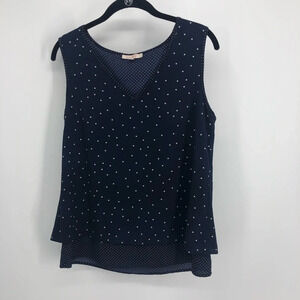 Skies are Blue Anthro polka dot open back top M